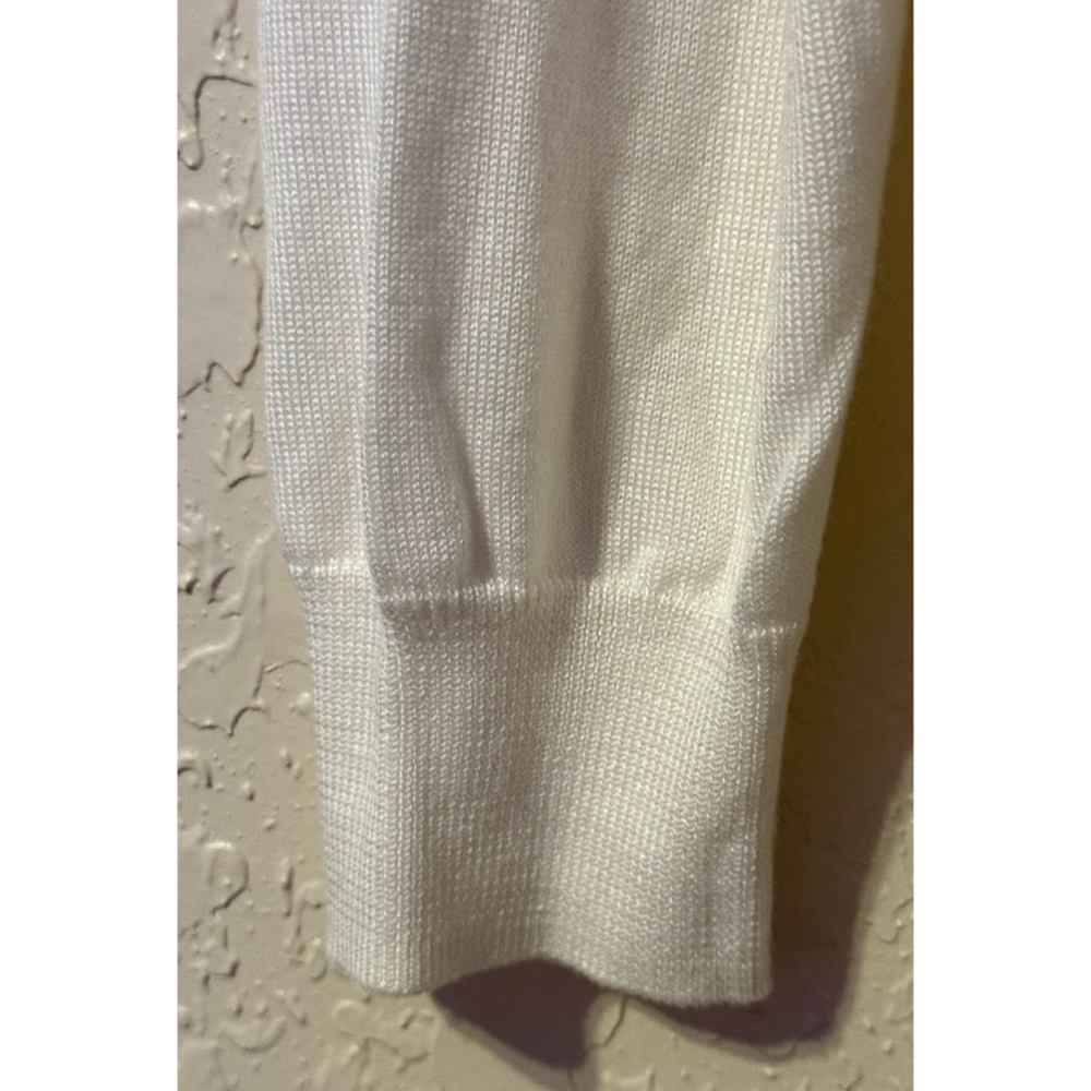 Athleta Elegant Cream Knit Sweater Long Sleeves Lightweight Size L - Picture 5 of 7
